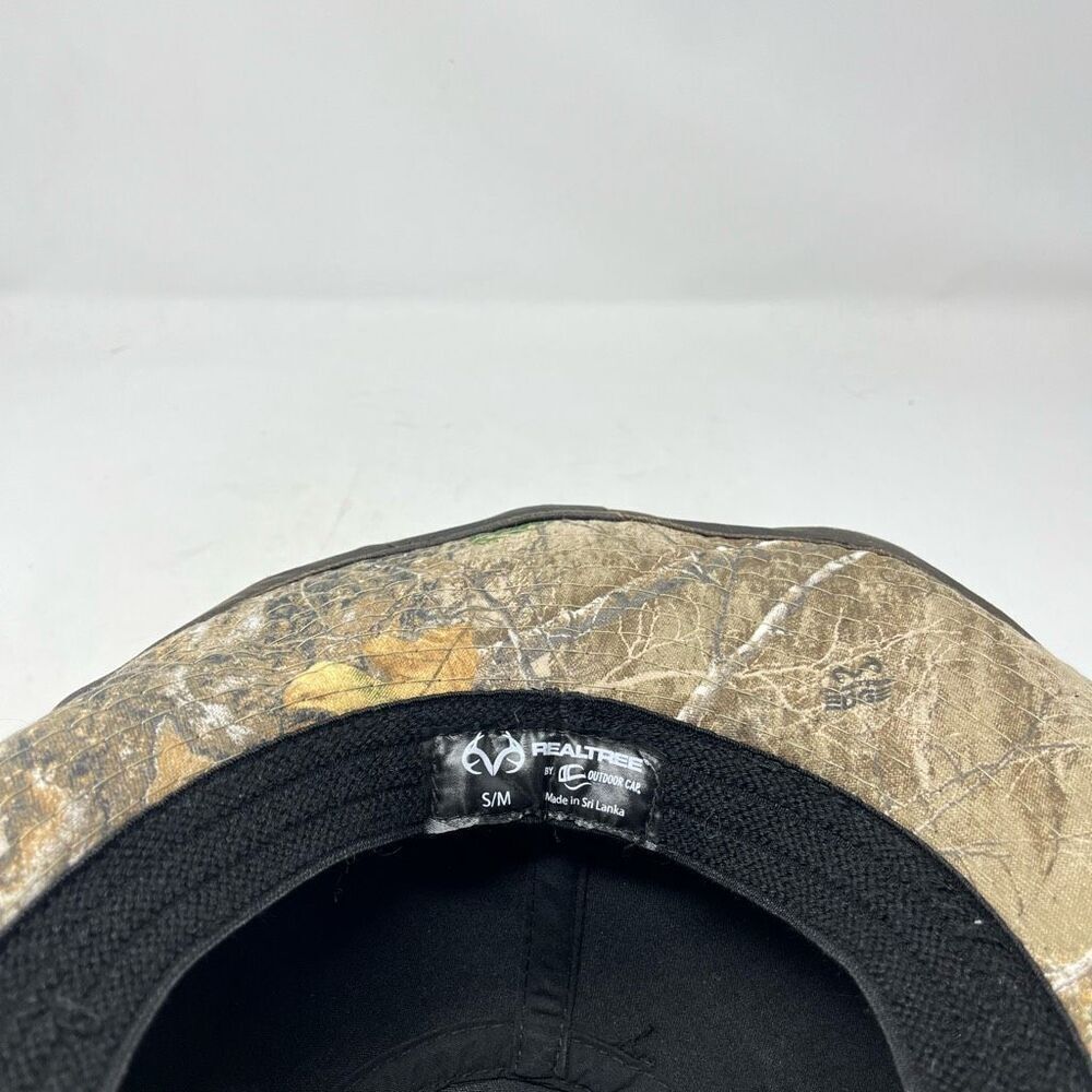 Real Tree Fedora Hat S/M Distressed Leather Camouflage Outdoor Cap Brown Mens - Picture 6 of 6